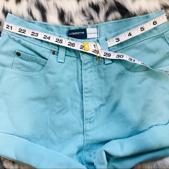 VINTAGE LIZ CLAIBORNE Teal Shorts | sz 27 - Picture 4 of 5